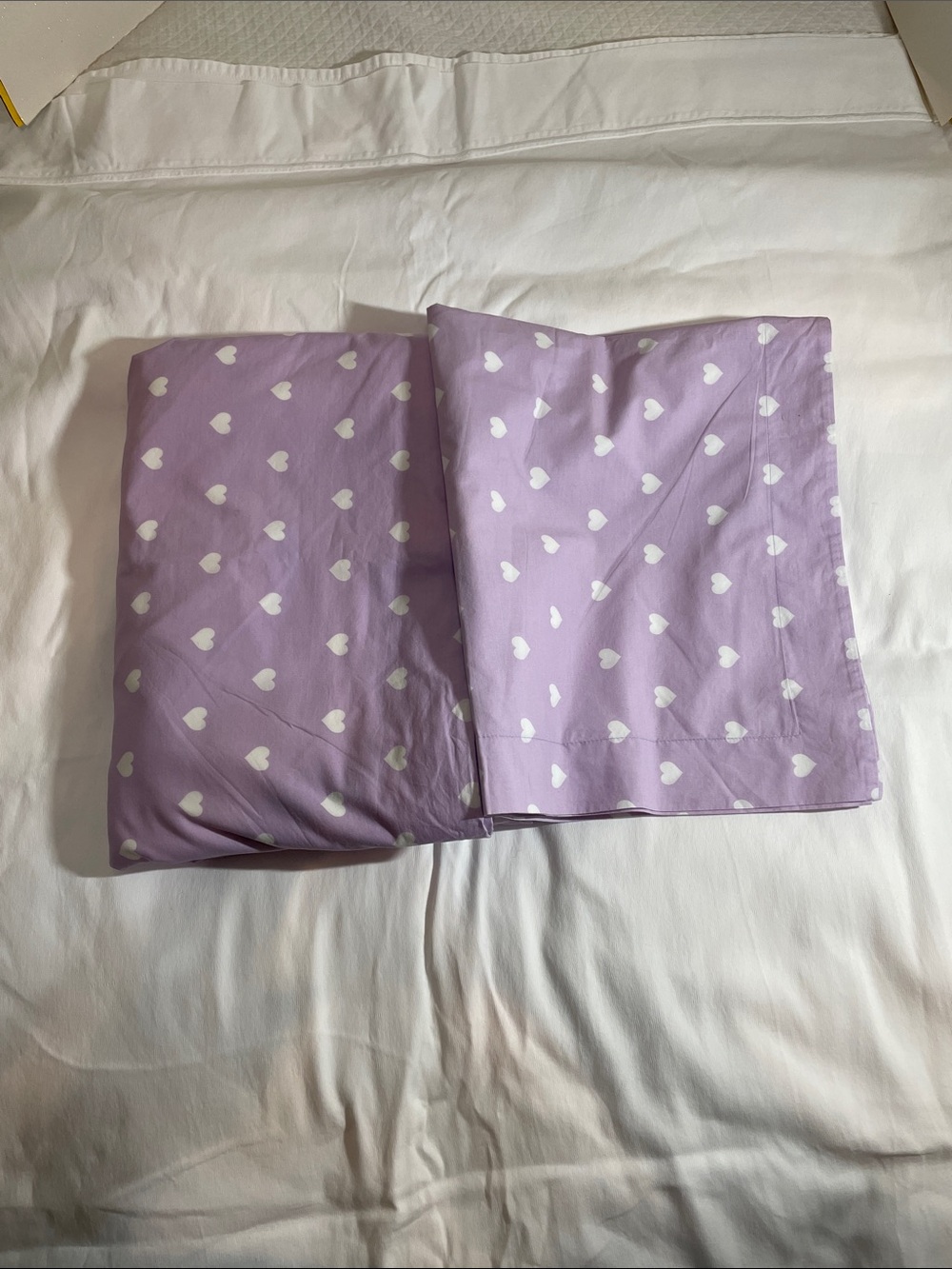 Pottery Barn Kids 100% Organic Cotton Queen Lavender Heart Duvet Cover Set